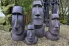Product image 1 of the product “Moai head, 14x15x33cm | Cast stone, handcrafted & coloured 30 cm - light”